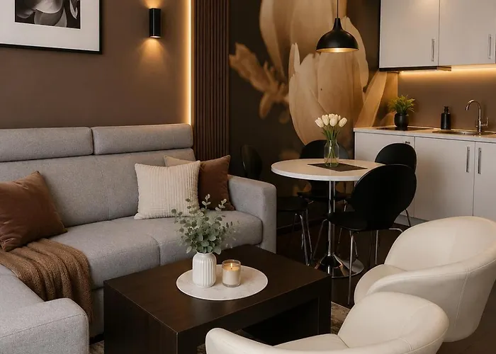 Apartament prywatny salon z aneksem kuchennym, sypialnią w hotelu DIVA